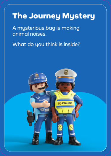 The Journey Mystery prompt card - a mysterious bag is making animal noises